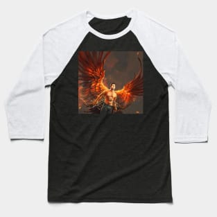 Castiel with Fire Wings Baseball T-Shirt